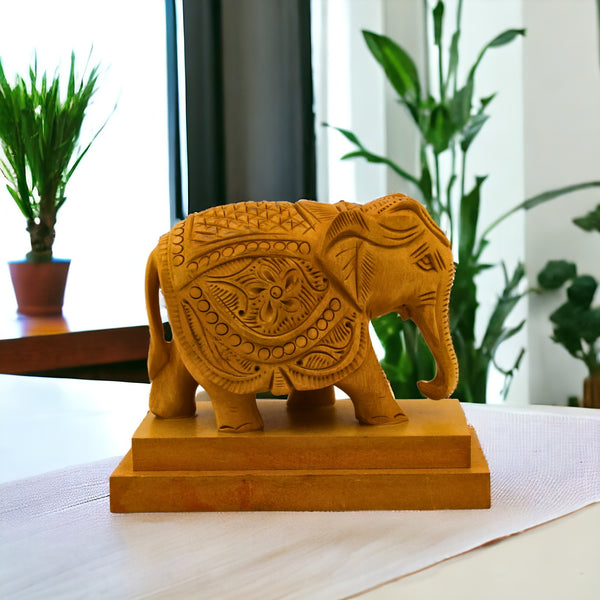 Natriel Wooden Elephant Statue
